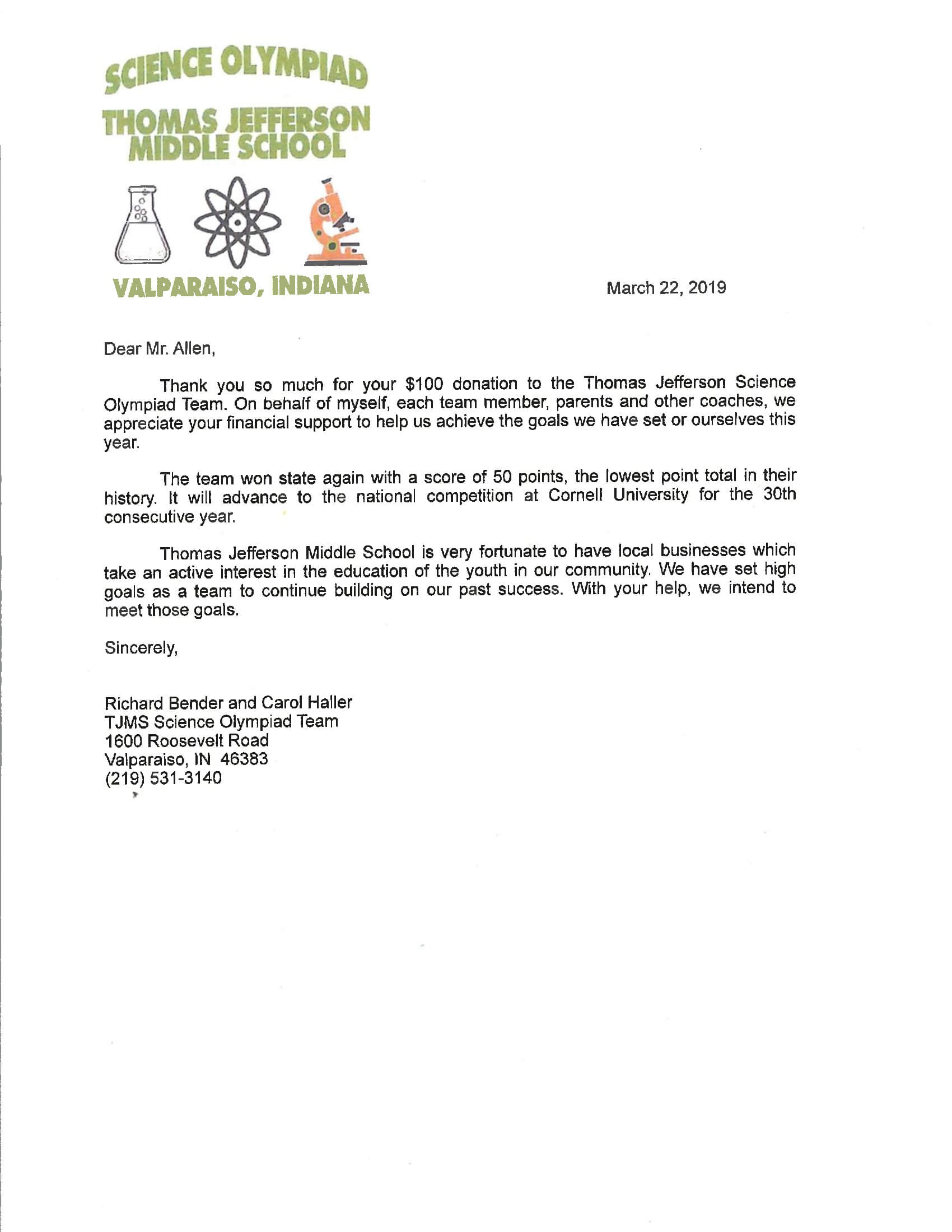 Thank You Letter To Staff For Support from www.kenallenlaw.com